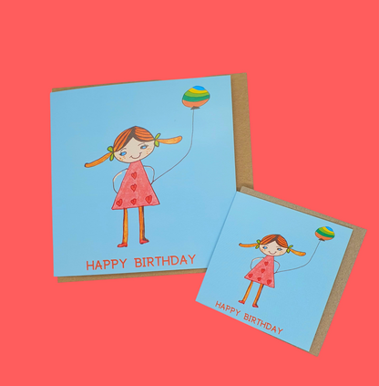 Girl with Balloon card