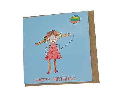 Girl with Balloon card