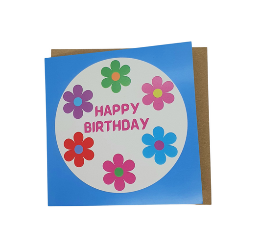 Circle of flowers - card