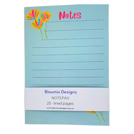 Notepad with Flowers - A5