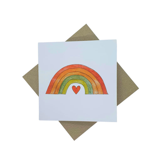 Rainbow Heart blank greeting card