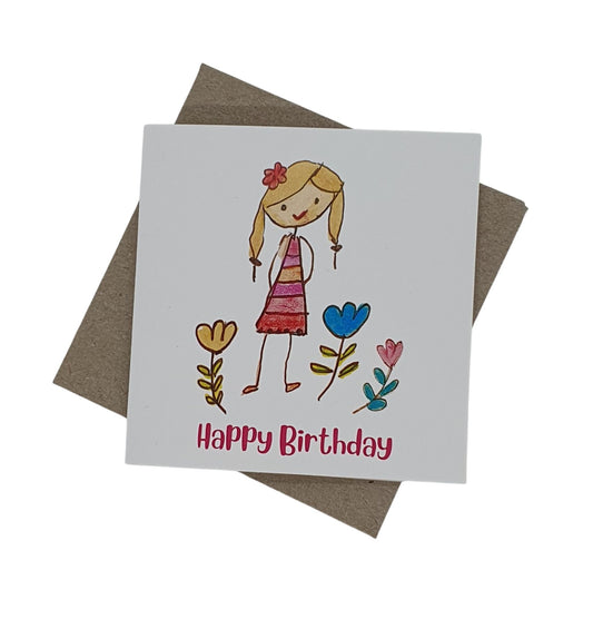 Happy Birthday Flower Girl - card